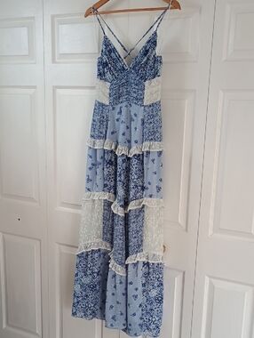 Altar'd State Adernlia Dress Blue